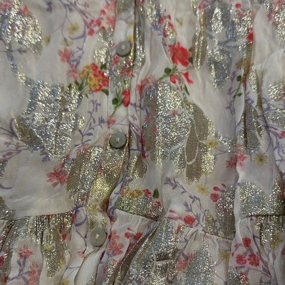 Zara Gold and Floral Patterned Blouse - Picture 4 of 5